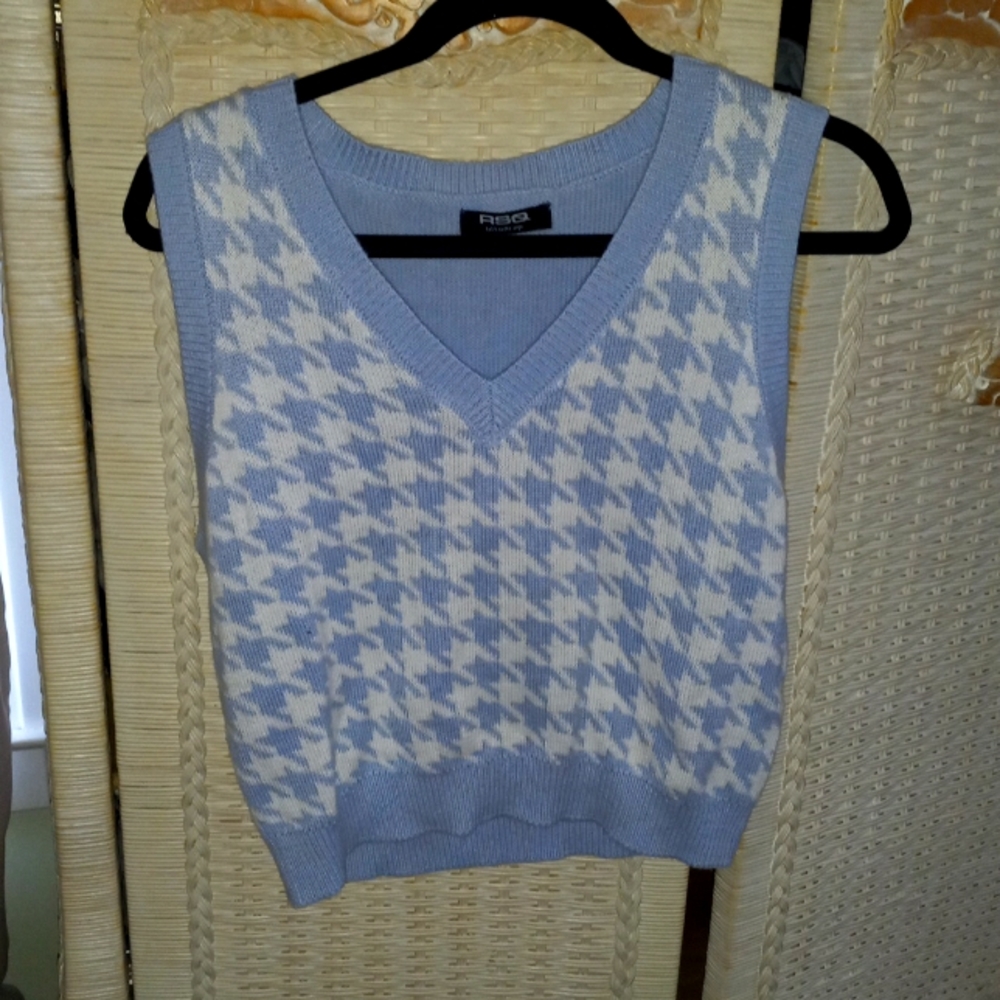 Blue and white RSQ sweater vest